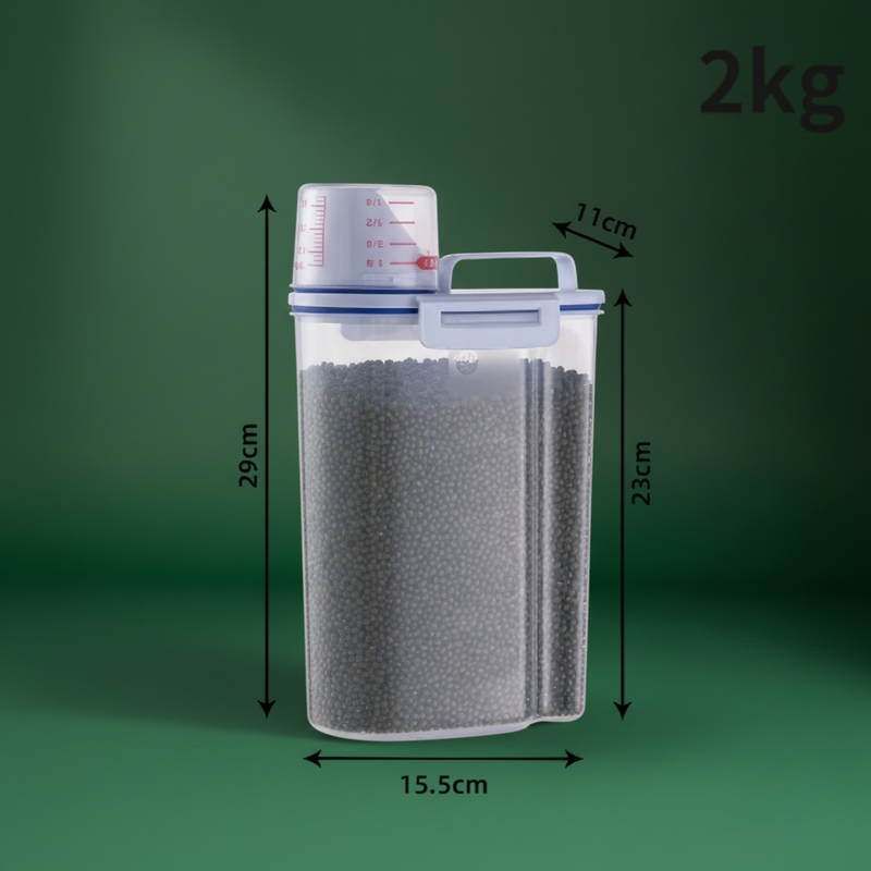 Dog & Cat Food Storage – Airtight Pail with Measuring Cup
