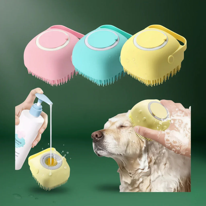 Silicone Pet Bath Brush – Massage Gloves for Dogs & Cats