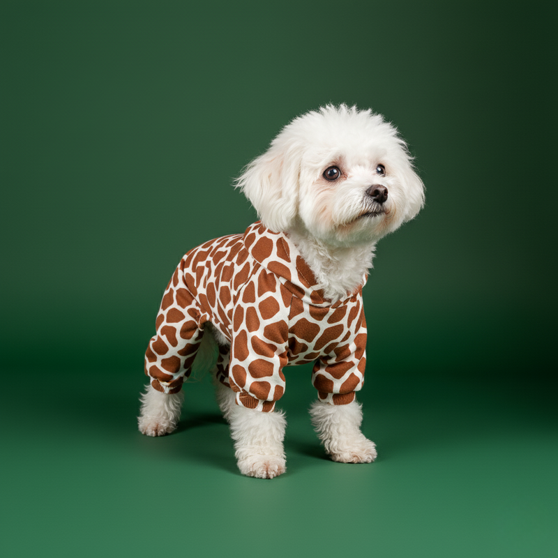 Small Dog & Cat Hoodie – Warm Leopard Print Pet Clothes
