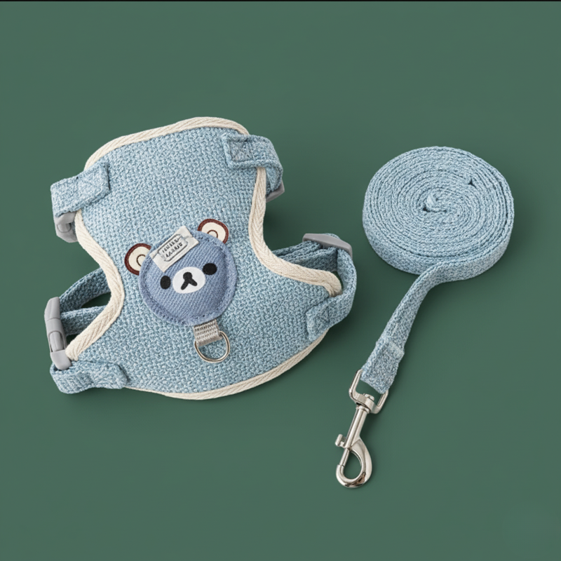 Comfortable Adjustable Pet Harness & Leash for Cats and Small Dogs
