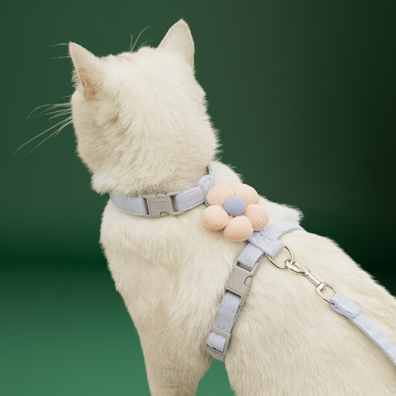 Flower Cat & Small Dog Harness with Adjustable Leash