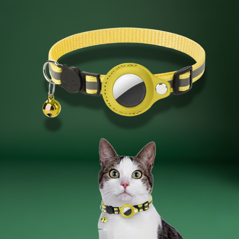 Kitten Adjustable Collar – Bell & AirTag Case for Cats