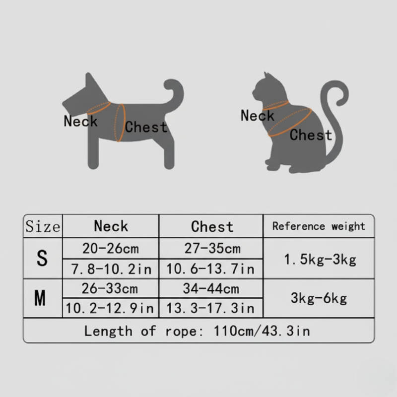 Comfortable Adjustable Pet Harness & Leash for Cats and Small Dogs
