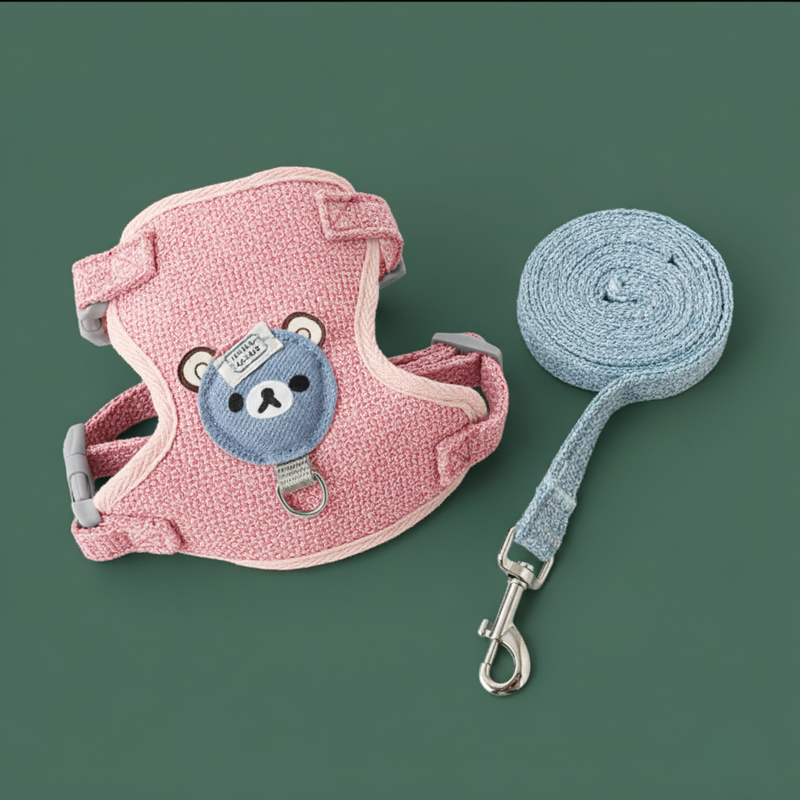 Comfortable Adjustable Pet Harness & Leash for Cats and Small Dogs