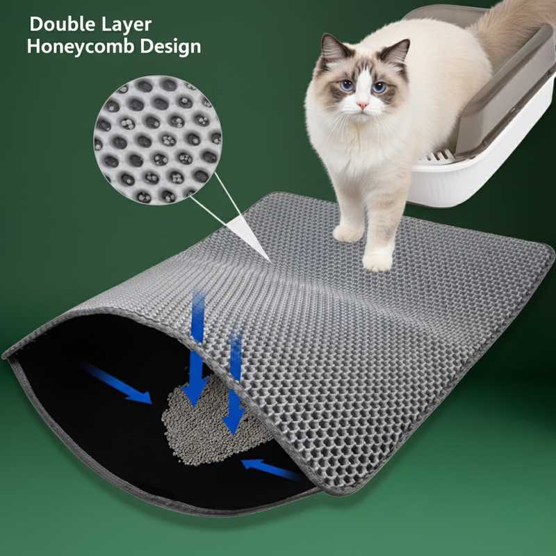 Waterproof Cat Litter Mat – Washable Non-Slip Pad for Pets