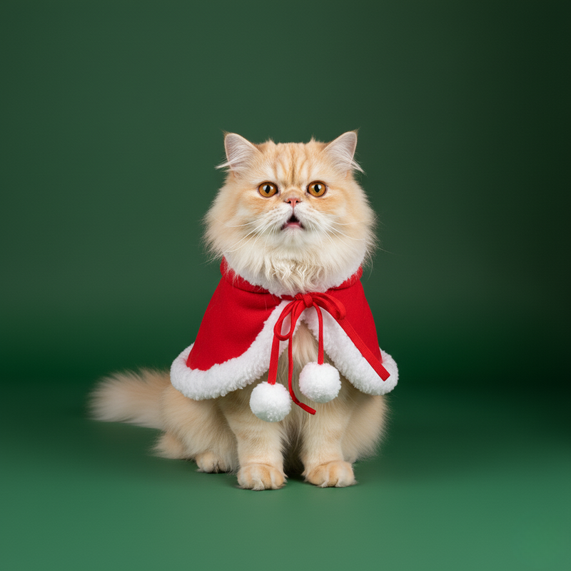 Holiday Pet Dress-Up – Santa Cloak for Cats and Small Dogs