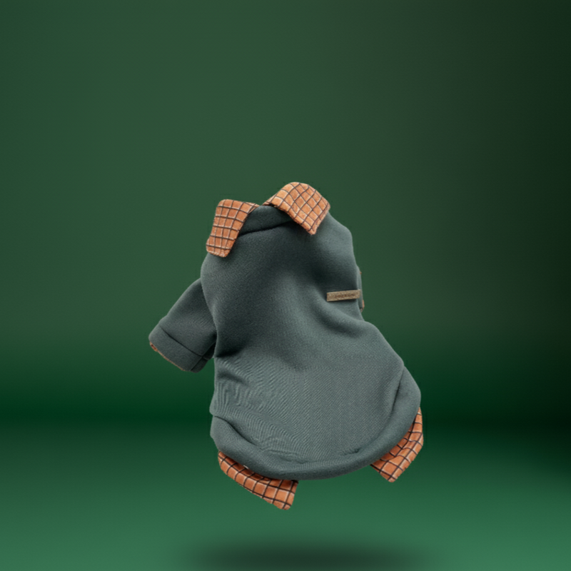 Small Dog Winter Coat – Bear Hoodie & Plaid Shirt
