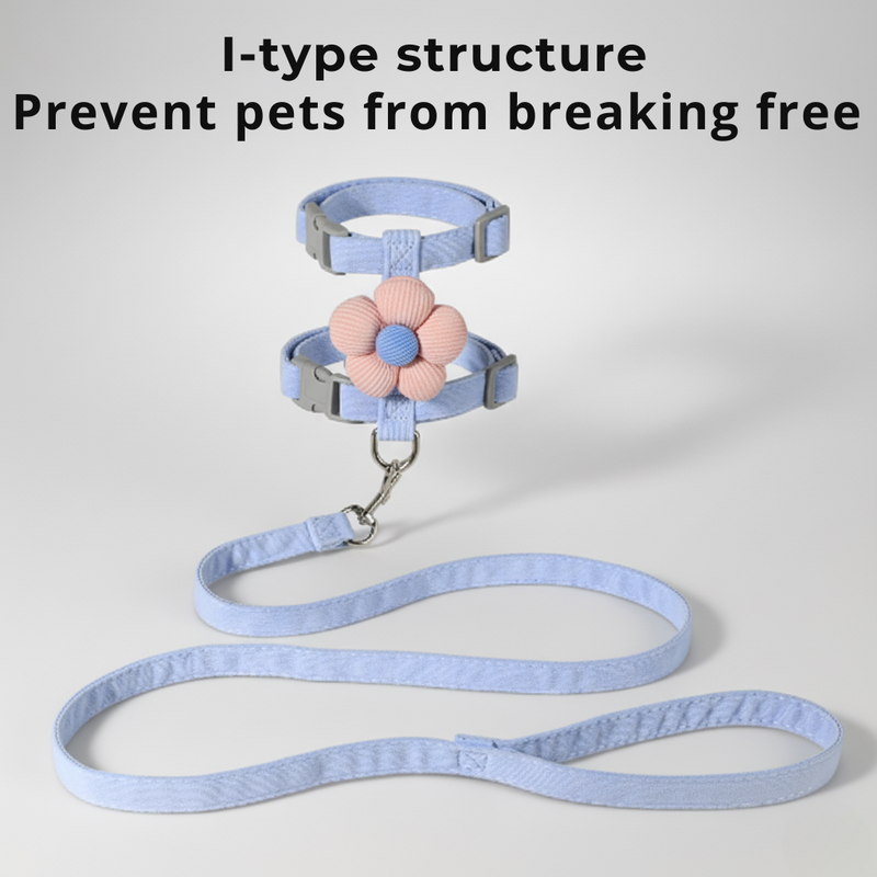 Flower Cat & Small Dog Harness with Adjustable Leash