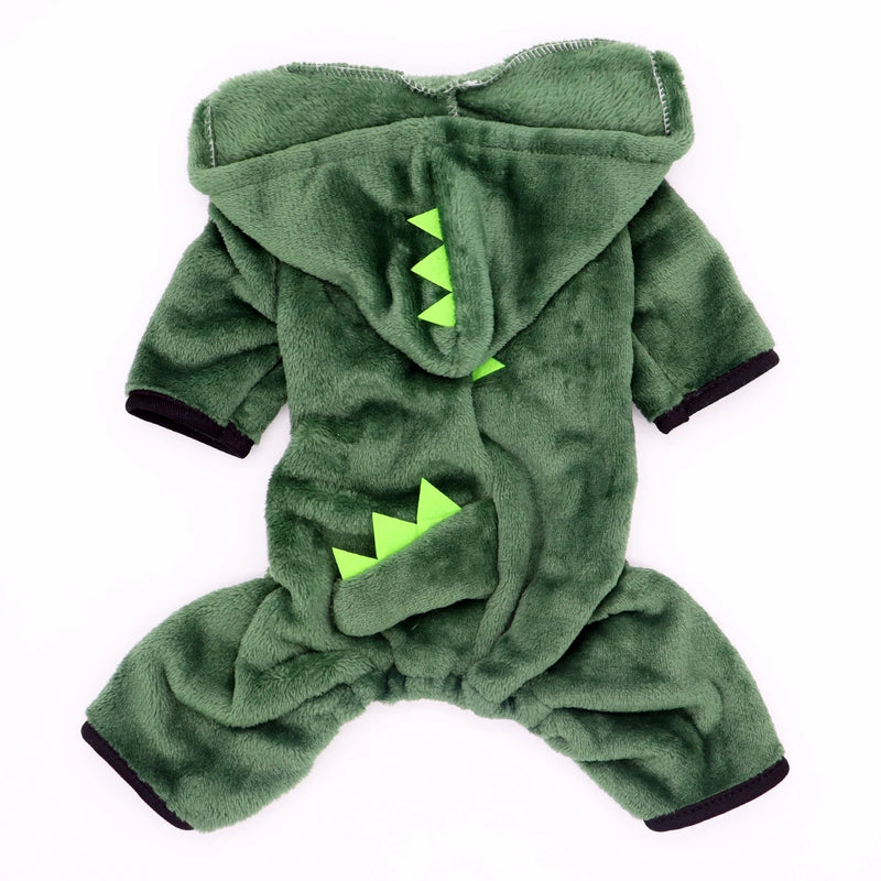 Small Dog & Cat Winter Hoodie – Cute Dinosaur Cosplay Costume