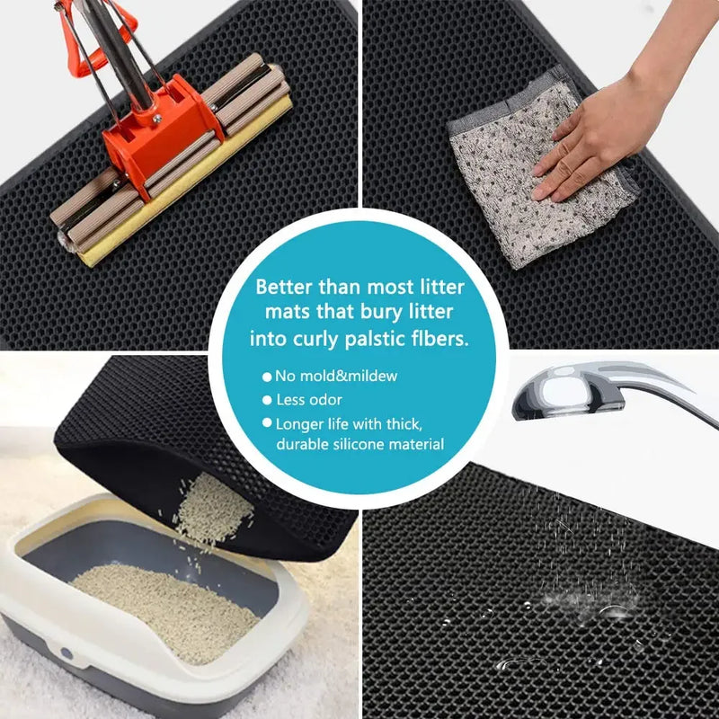 Waterproof Cat Litter Mat – Washable Non-Slip Pad for Pets