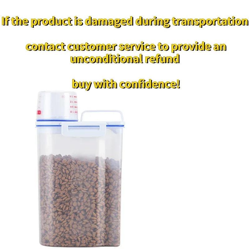 Dog & Cat Food Storage – Airtight Pail with Measuring Cup