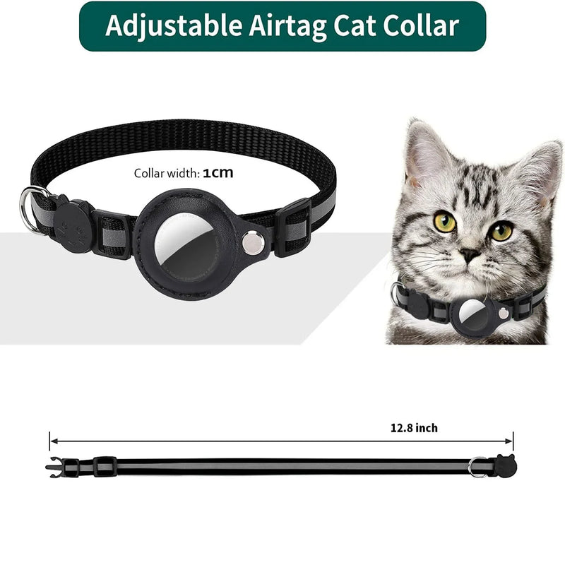 Kitten Adjustable Collar – Bell & AirTag Case for Cats