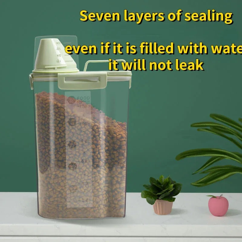Dog & Cat Food Storage – Airtight Pail with Measuring Cup
