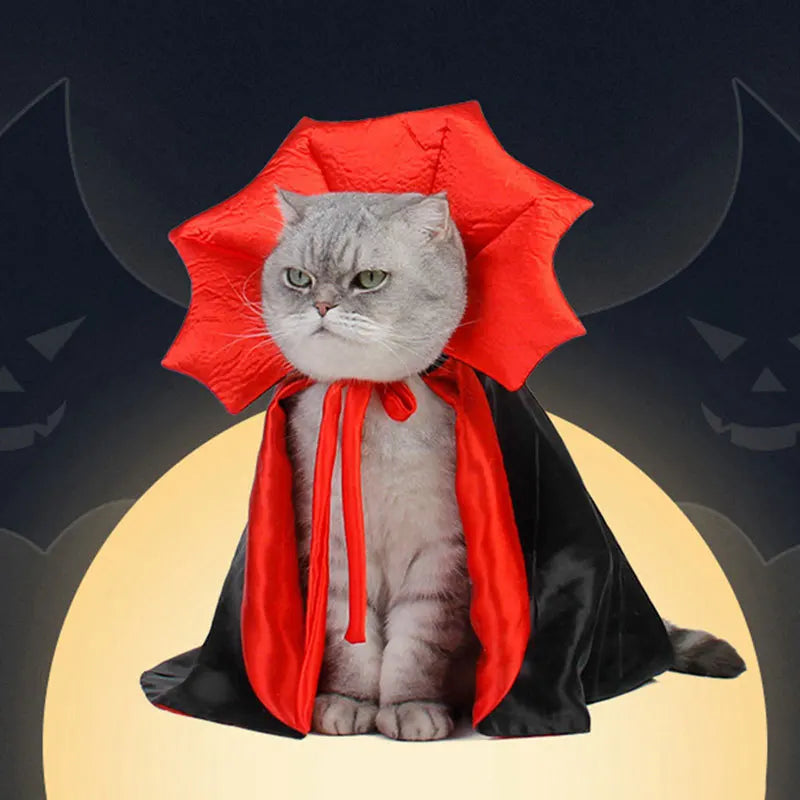 Halloween Pet Dress – Cute Vampire Cloak for Cats & Dogs
