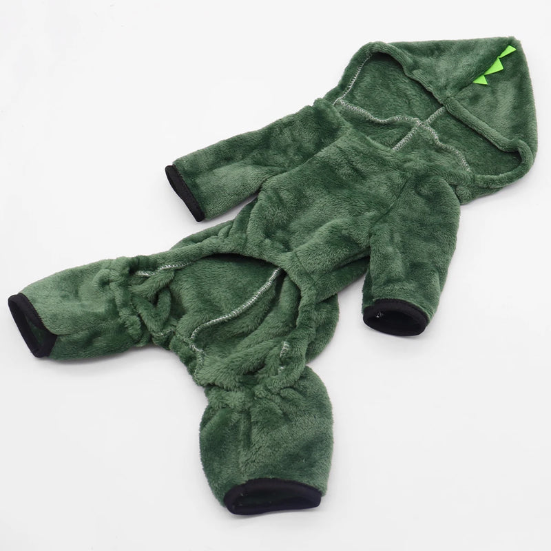 Small Dog & Cat Winter Hoodie – Cute Dinosaur Cosplay Costume