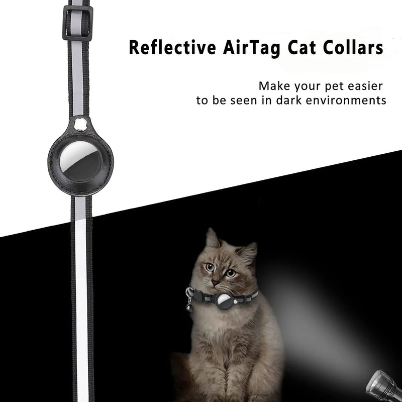 Kitten Adjustable Collar – Bell & AirTag Case for Cats