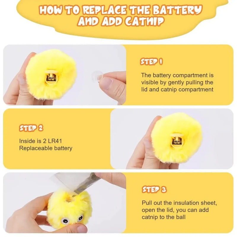 Electric Interactive Cat Toy – Plush Ball for Fun & Exercise