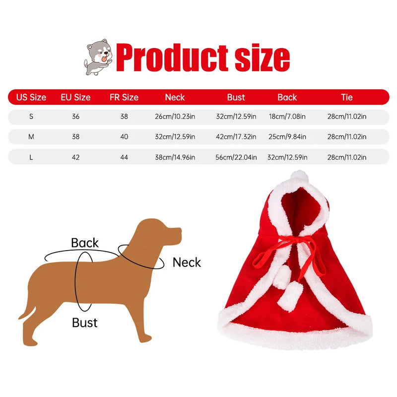 Holiday Pet Dress-Up – Santa Cloak for Cats and Small Dogs