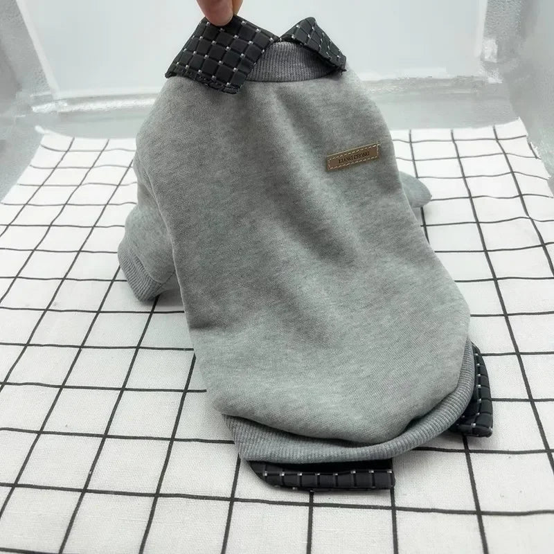 Small Dog Winter Coat – Bear Hoodie & Plaid Shirt