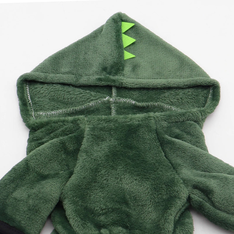Small Dog & Cat Winter Hoodie – Cute Dinosaur Cosplay Costume