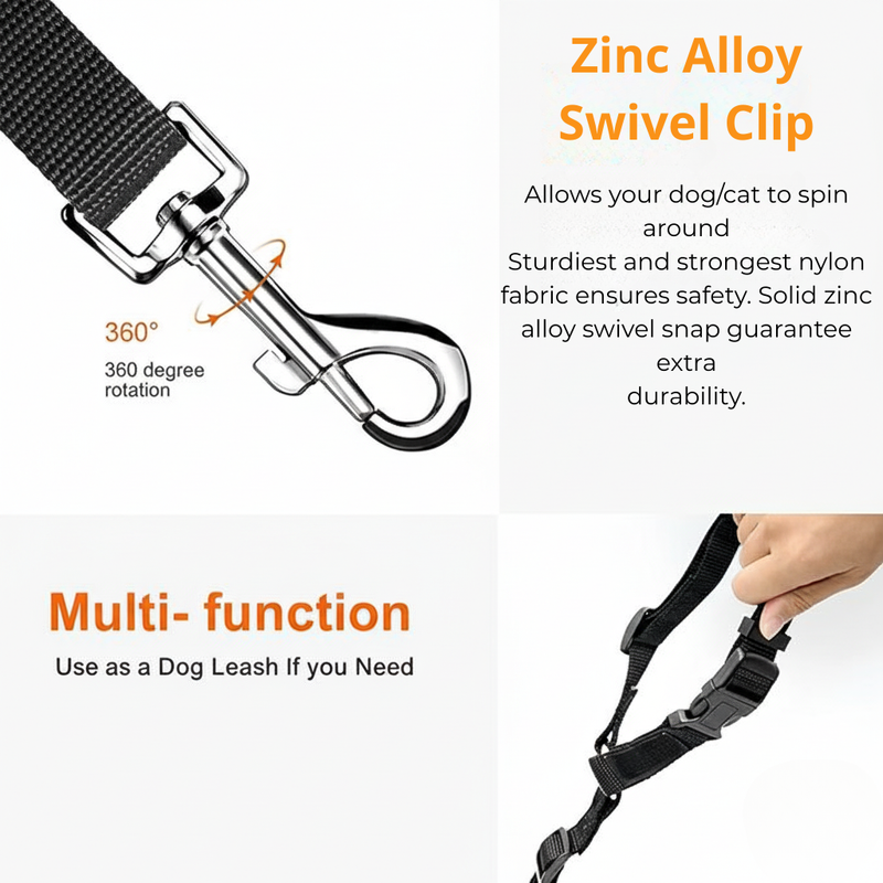 Solid Color Pet Harness & Seat Belt Leash – Safety for Dogs