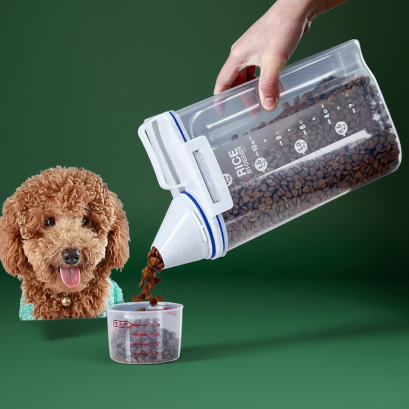 Dog & Cat Food Storage – Airtight Pail with Measuring Cup