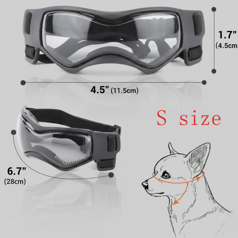 Pet Riding & Driving Glasses – Adjustable UV Dog Sunglasses
