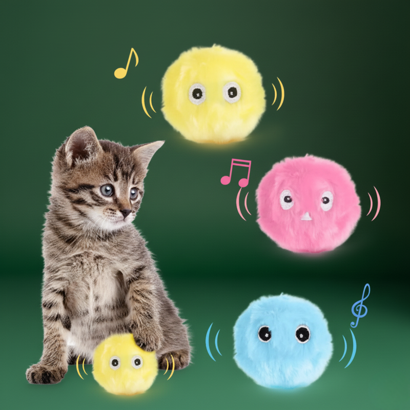 Electric Interactive Cat Toy – Plush Ball for Fun & Exercise